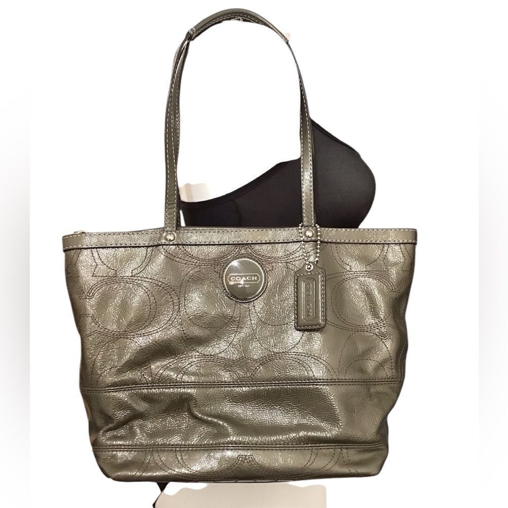 Coach Green Patent Leather Shoulder Bag